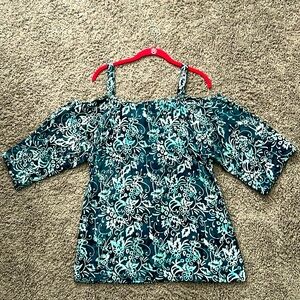 Cold~Shoulder 3/4 Sleeve Top